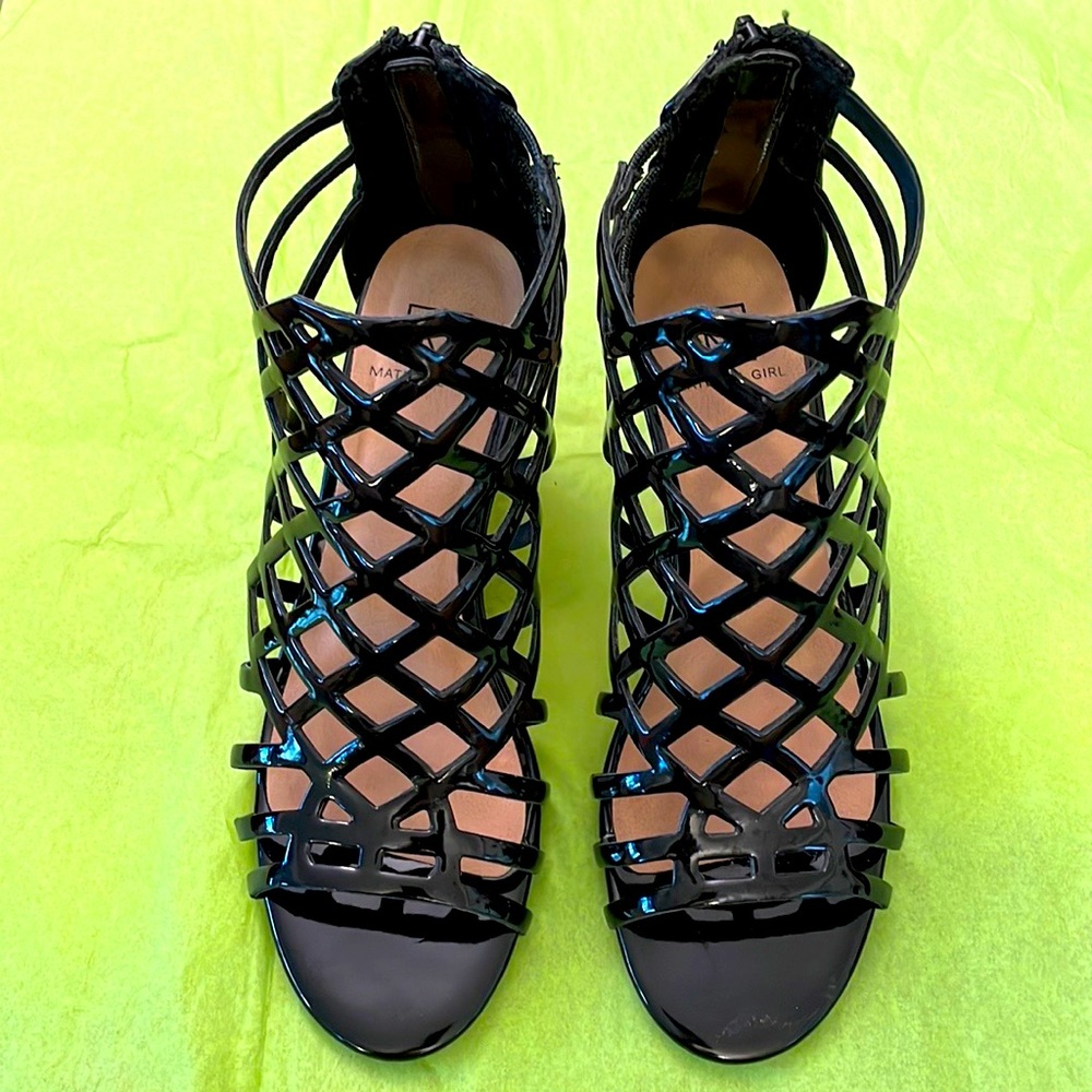 Material Girl Black Patent Wedges